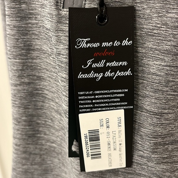 NWT Greyson Quarter Zip in Smoke Heather Size L - Picture 2 of 9